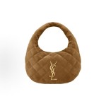 SAINT LAURENT YSL Icarino BABY quilted bronze decorative handbag, small size for women, brown